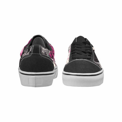 WOMEN'S Skull Roses Lace-Up Canvas Neon Fantasy Custom Shoes