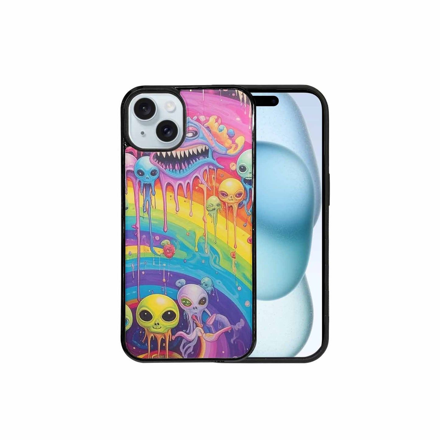 iPhone 15 Plus Case — Aliens Tie Dyemelting Aliens P, Custom Art Phone Cover