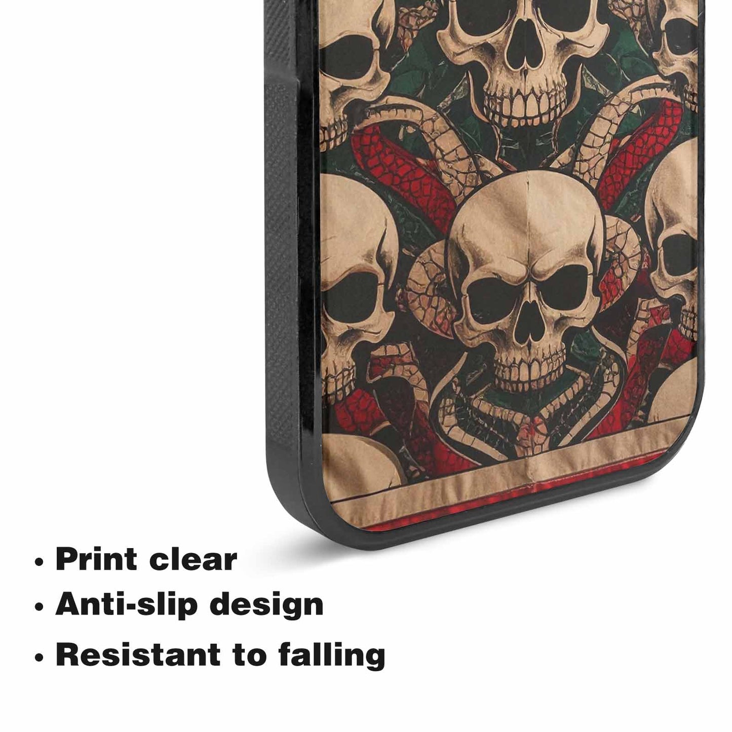 iPhone 15 Plus Case — Traditional Tattoo Style Skulls Entwined With, Custom Art Phone Cover