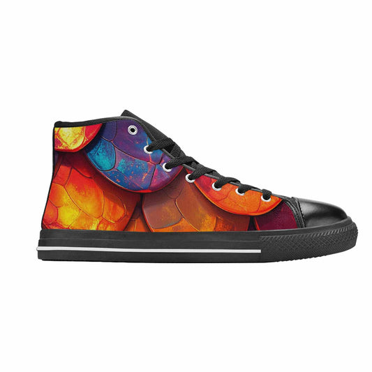 MEN'S Dark Snake Print High Top Canvas Y2K Custom Sneakers
