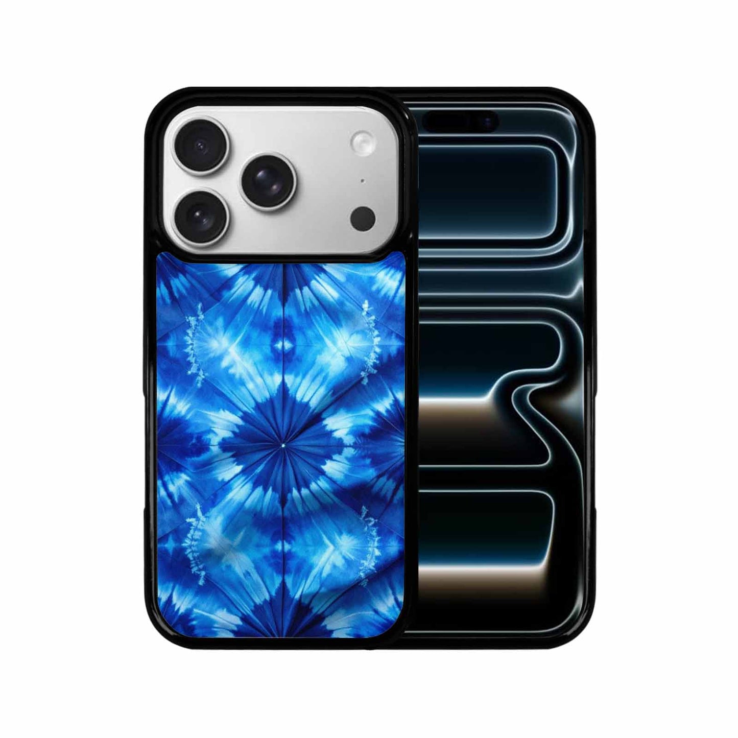 iPhone 17 Pro Case — Tie Dye Shibori Indigo Tie Dye, Custom Made Phone Cover