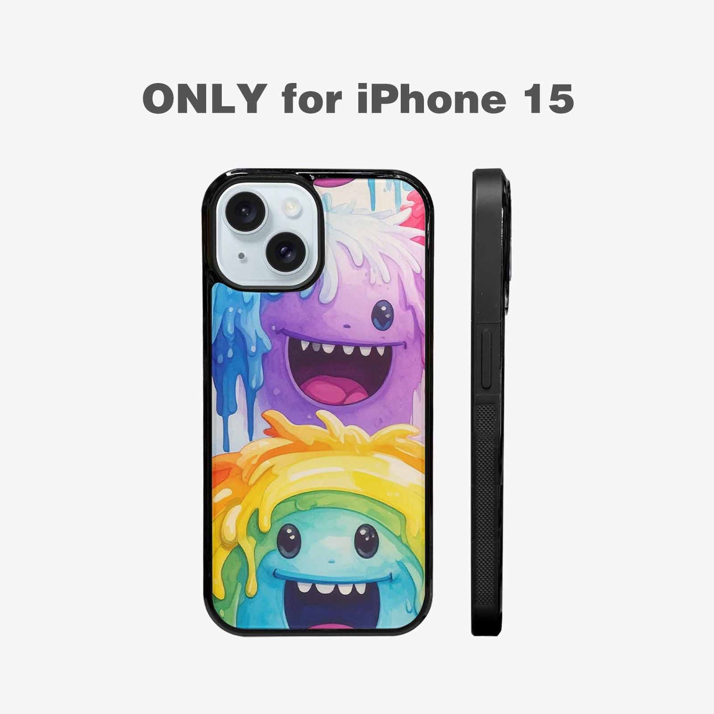 iPhone 15 Case — Rainbow Sherbet Monster, Custom Printed Phone Case