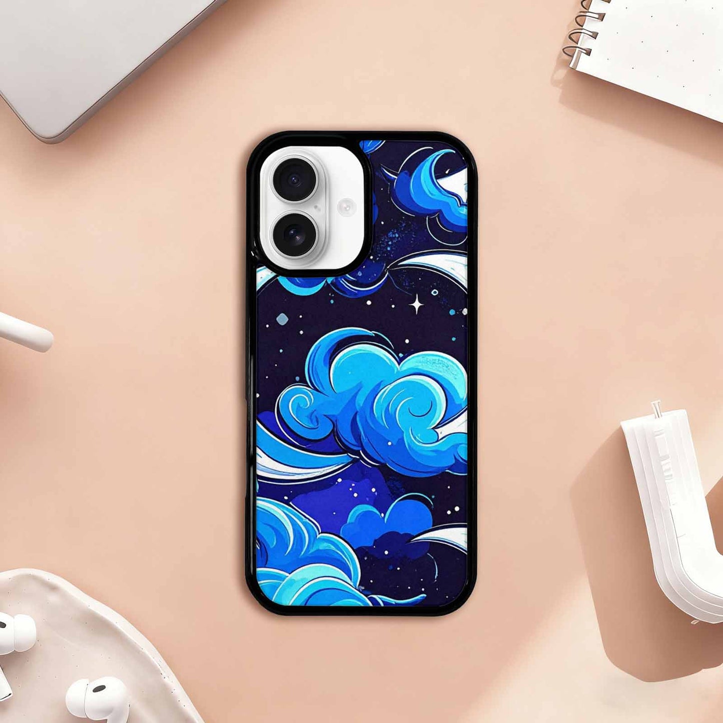iPhone 17 Case — Neon Winter Moon Cartoon Cute, Custom Phone Case