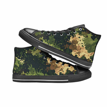 WOMEN'S Military Camouflage Blotch High Top Canvas Neon Fantasy Custom Sneakers