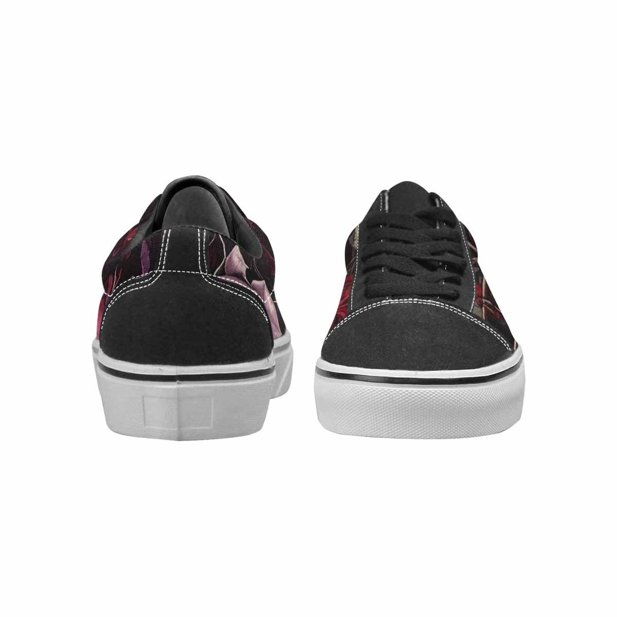MEN'S Black Gothic Rose Canvas Lace-Up Dark Academia Shoes