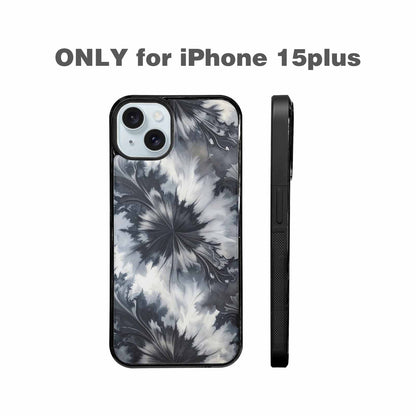 iPhone 15 Plus Case — Tie Dye Black And Gray Blended, Custom Print Case Cover