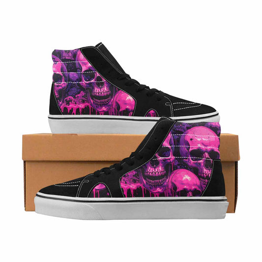 MEN'S Skulls High Top Canvas Original Design Melting Art Custom Streetwear Shoes