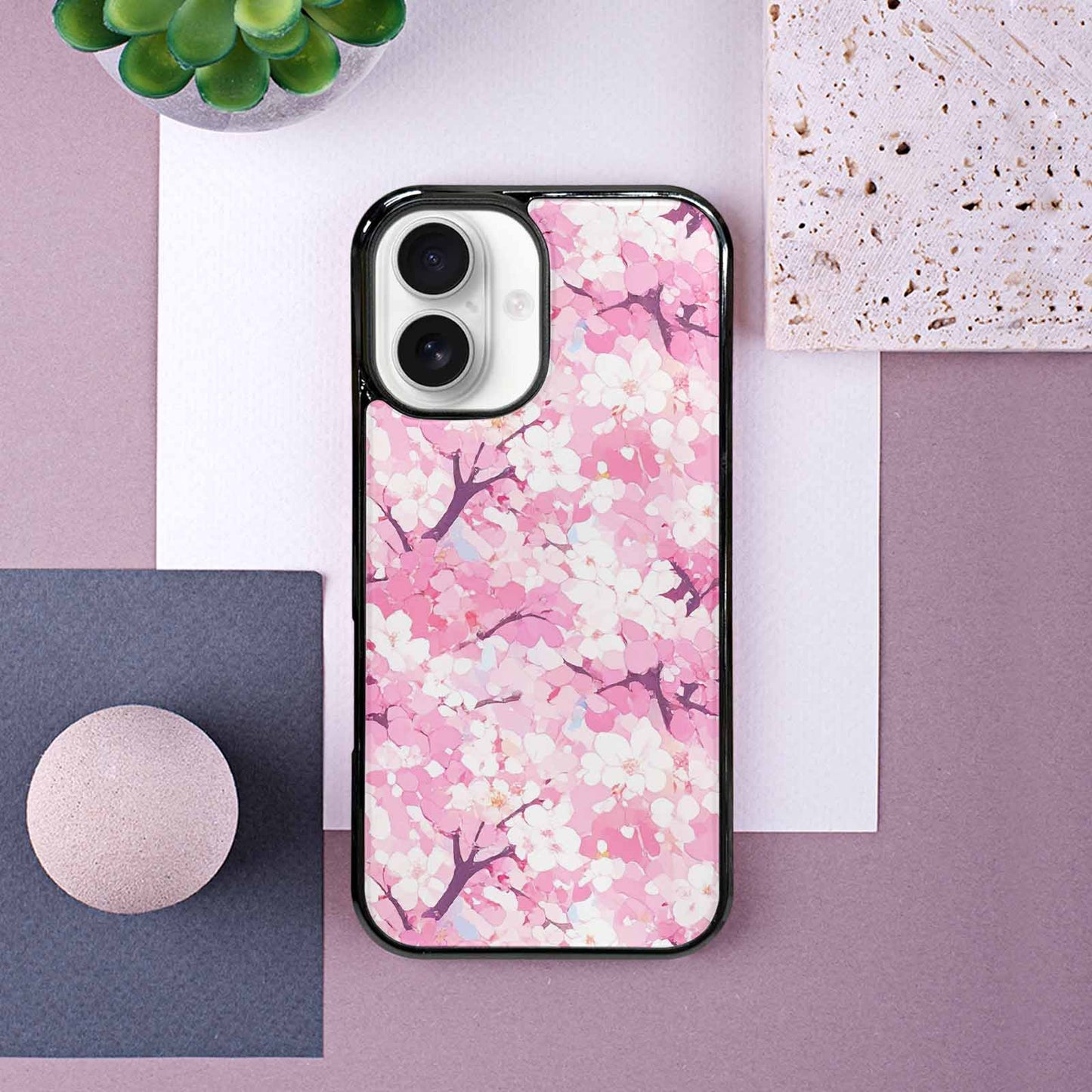 iPhone 16 Case — Cherry Blossom Branch Cherry Blo Cfc, Customized Protective Case