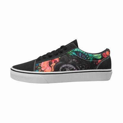 WOMEN'S Tie Dye Black & Green Ink Canvas Statement Vibrant Chaos Custom Kicks