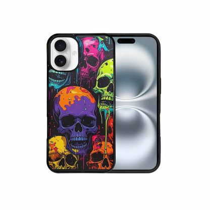 iPhone 16 Plus Case — Vibrant Camo 1000\'s Of Skeletons Neon, Custom Phone Case
