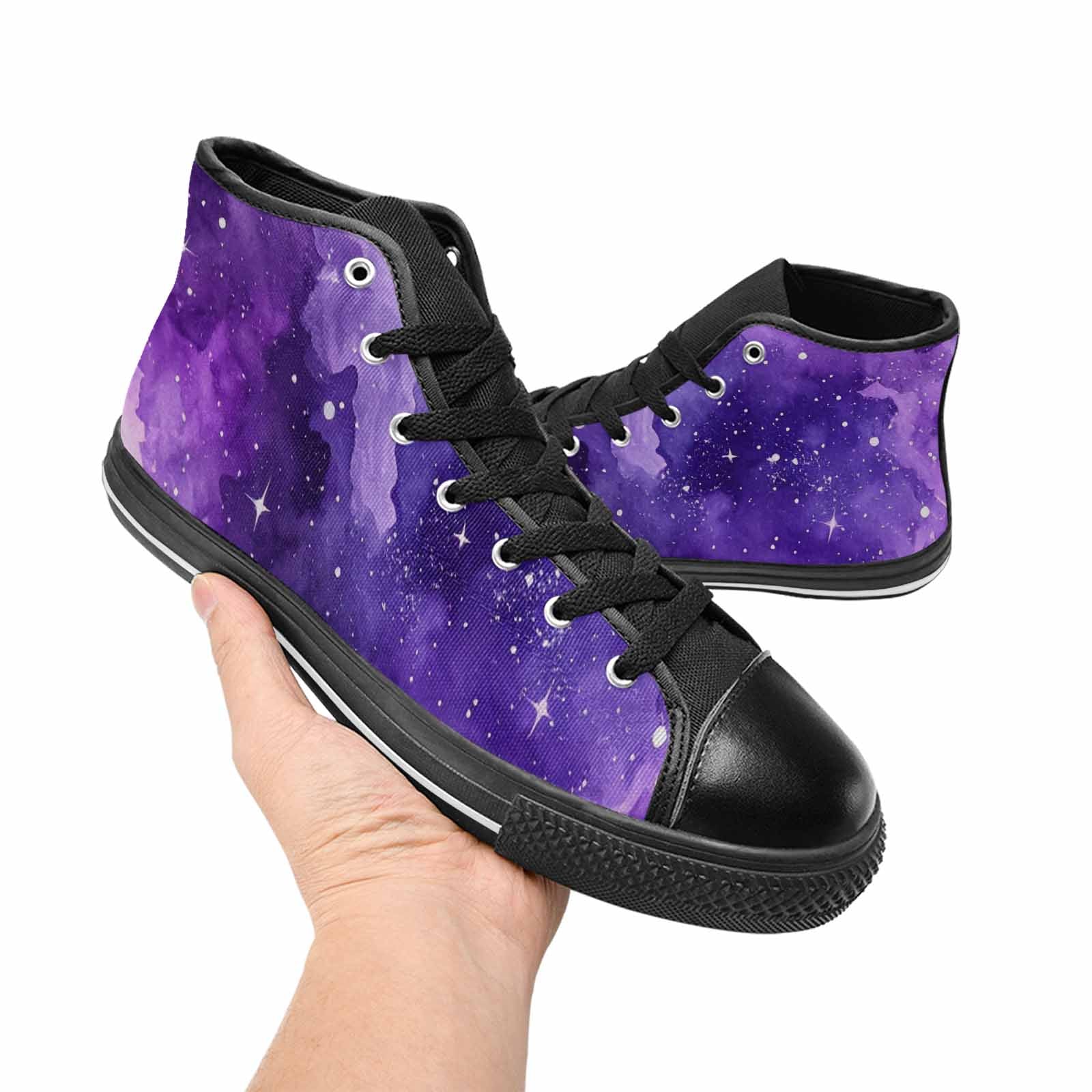 MEN'S Galaxy Art - High Top Canvas Grunge Custom Shoes