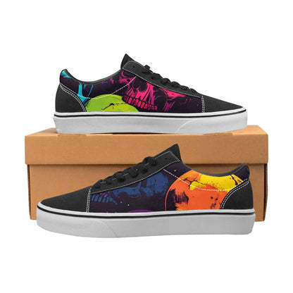 WOMEN'S 1000s Skulls Digital Camo Lace-Up Canvas Melting Art Custom Sneakers