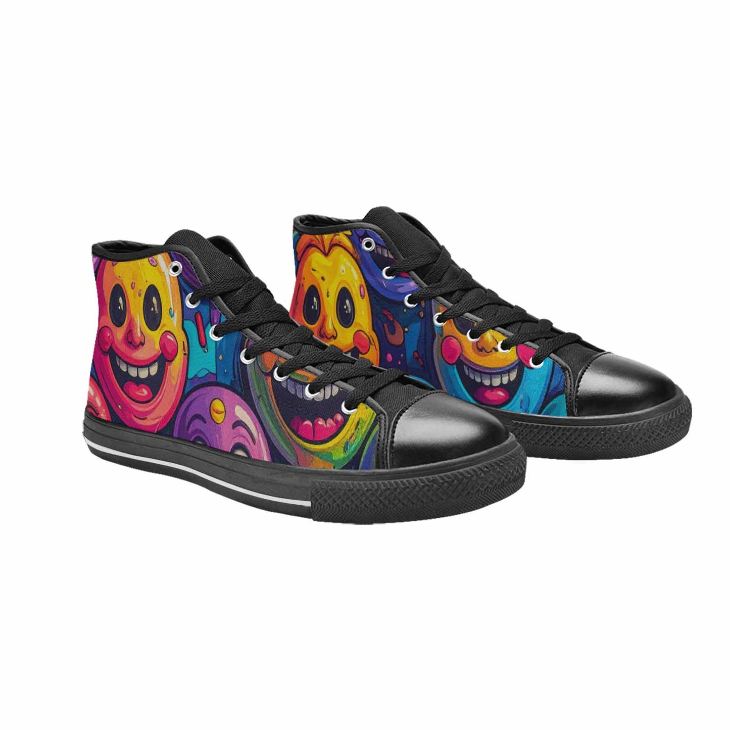 WOMEN'S Funny Looking Cartoon High Top Canvas Grunge Shoes