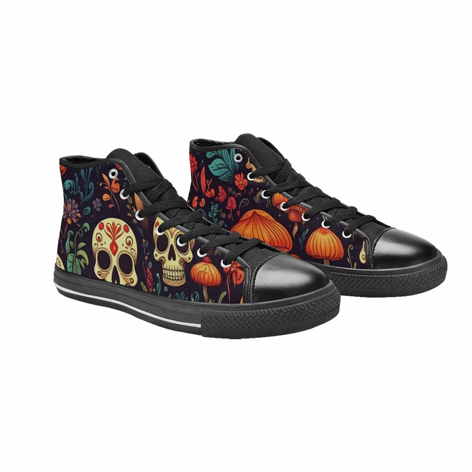 MEN'S Mushrooms And Skulls High Top Canvas Dreamcore Sneakers