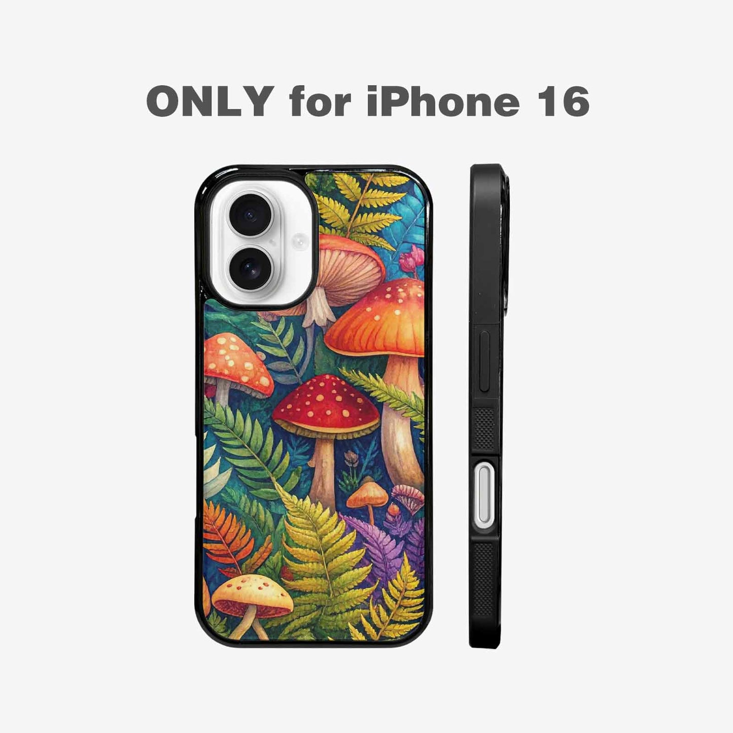 iPhone 16 Case — Mushrooms Botanicalmushrooms P Cix, Custom Printed Phone Case
