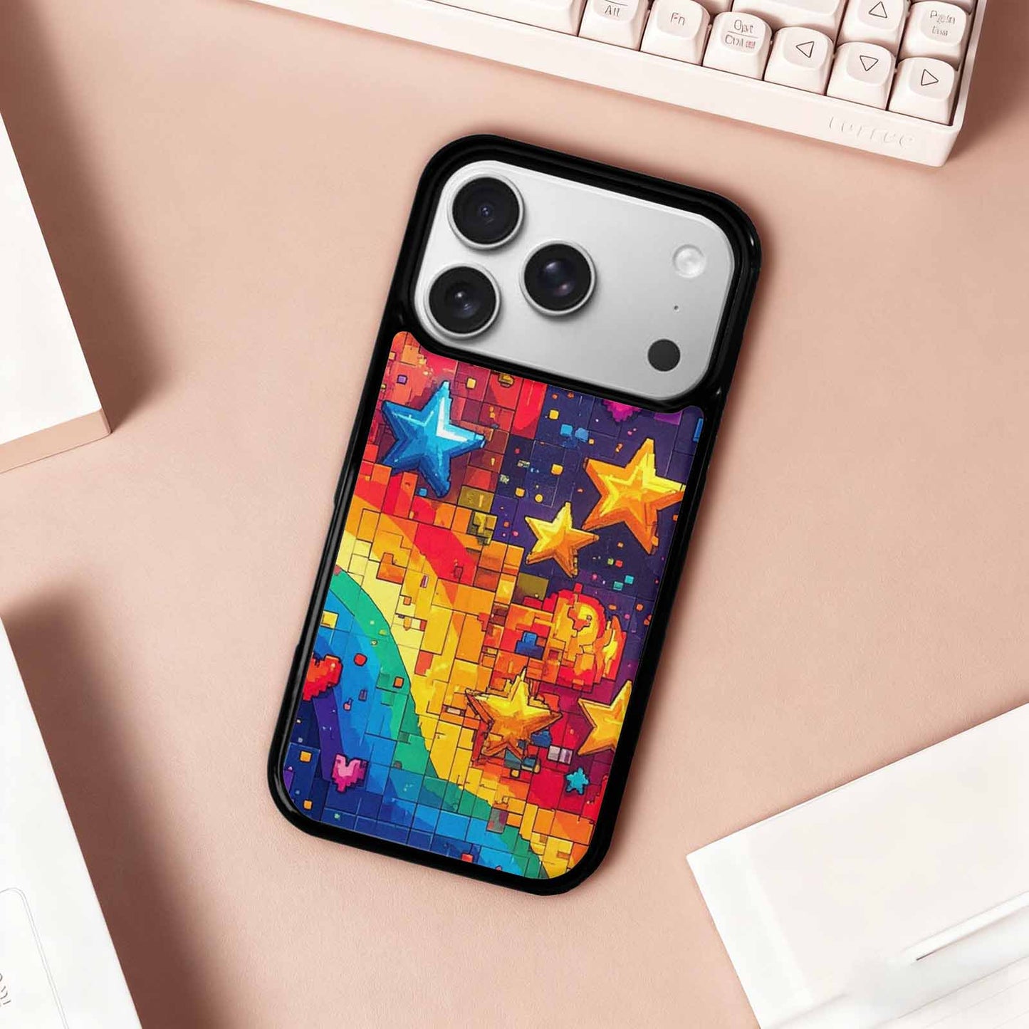 iPhone 17 Pro Case — Pixel Art Bit Burst Pattern Original, Original Design Phone Case
