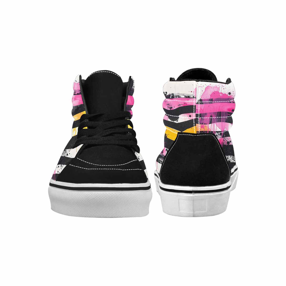 MEN'S Zebra Stripe Burst High Top Canvas Y2K Custom Shoes