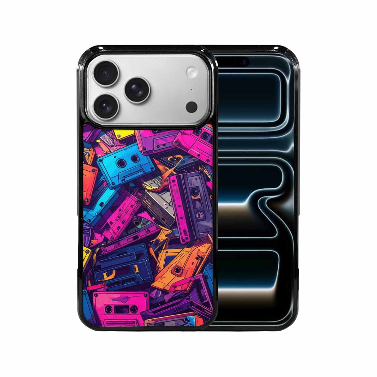 iPhone 17 Pro Max Case — Retro Cassette Tape Pattern Retro Vintage, Custom Phone Case