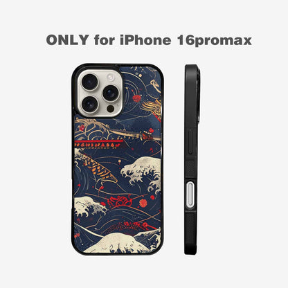 iPhone 16 Pro Max Case — Samurai Art Repeat Pattern, Custom Designed Case Cover