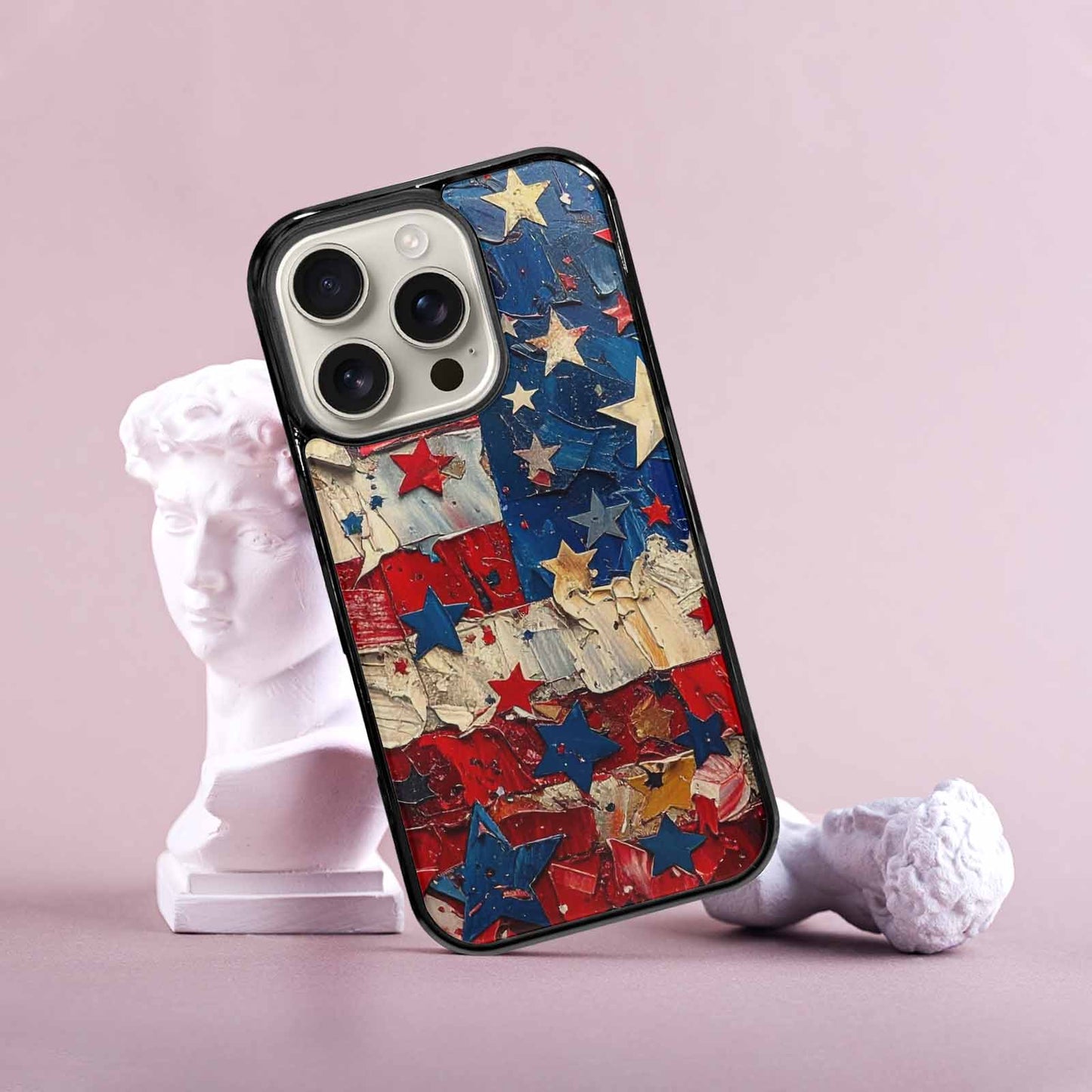 iPhone 16 Pro Case — Patriotic Stars And Stripes American Stars, Custom Printed Phone Case