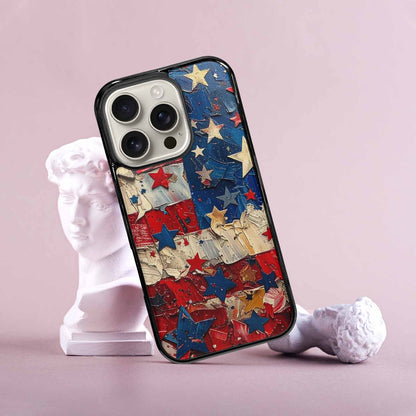 iPhone 16 Pro Case — Patriotic Stars And Stripes American Stars, Custom Printed Phone Case