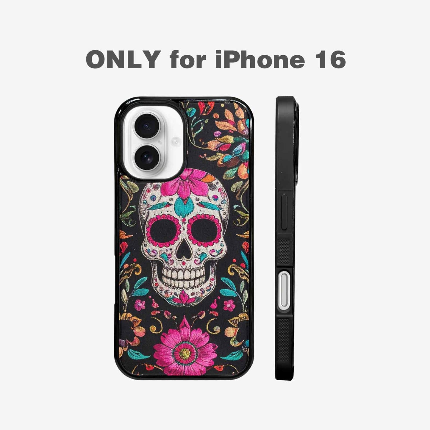 iPhone 16 Case — Colorful Dia De Los Muertos Sugar, Custom Made Phone Cover