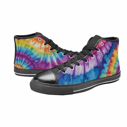 MEN'S Tie Dye - High Top Canvas Vibrant Chaos Shoes