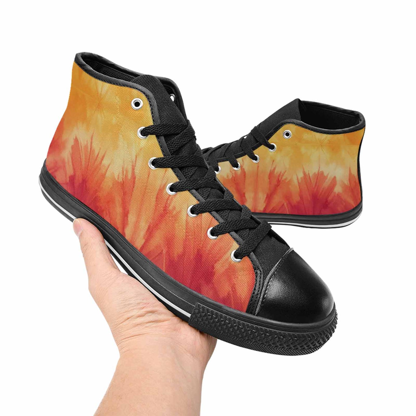 WOMEN'S Ombre Tie Dye Sunset High Top Canvas Y2K Custom Shoes