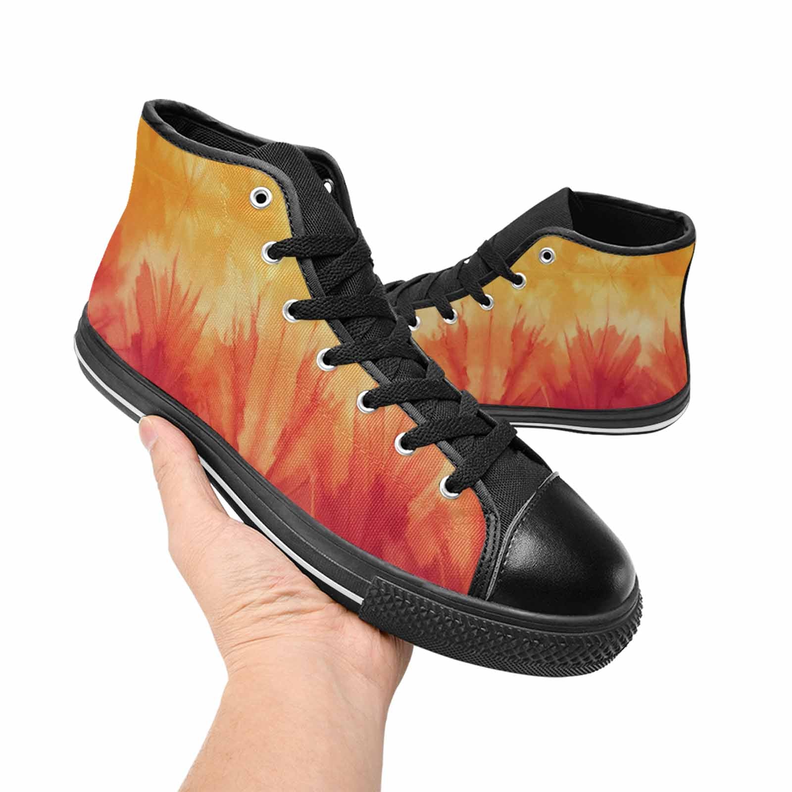 WOMEN'S Ombre Tie Dye Sunset High Top Canvas Y2K Custom Shoes