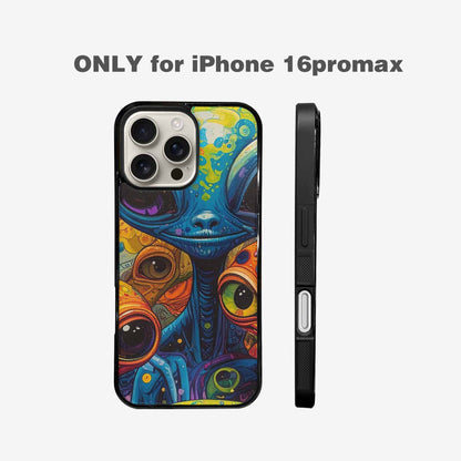 iPhone 16 Pro Max Case — Cartoon Alien Characters, Custom Print Case Cover
