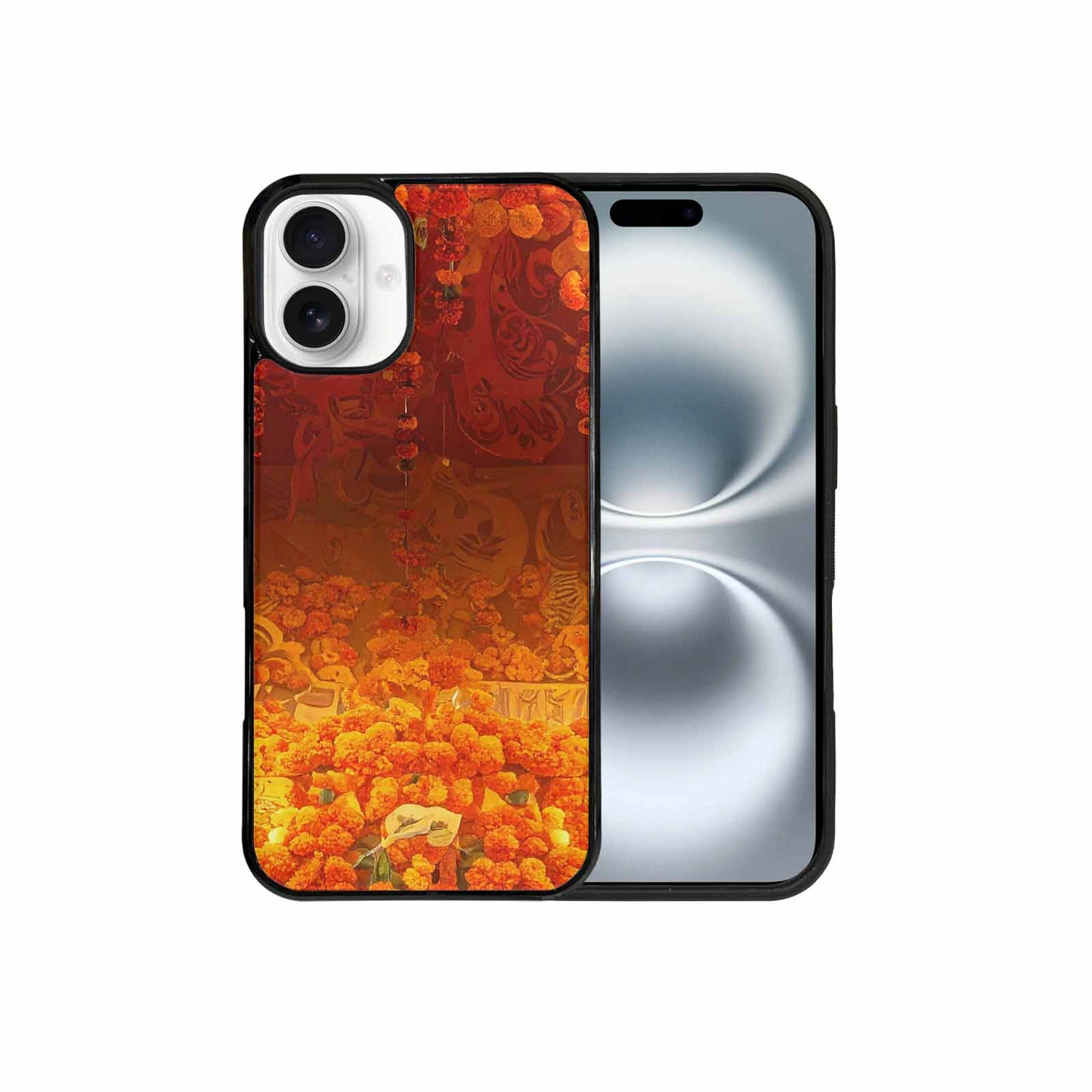 iPhone 16 Plus Case — Marigold Day Of The Dead Marigold, Unique Phone Case Design