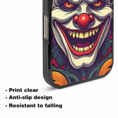 iPhone 16 Pro Case — Evil Circus Heads Faces Overlapping Patterns, Custom Printed Phone Case