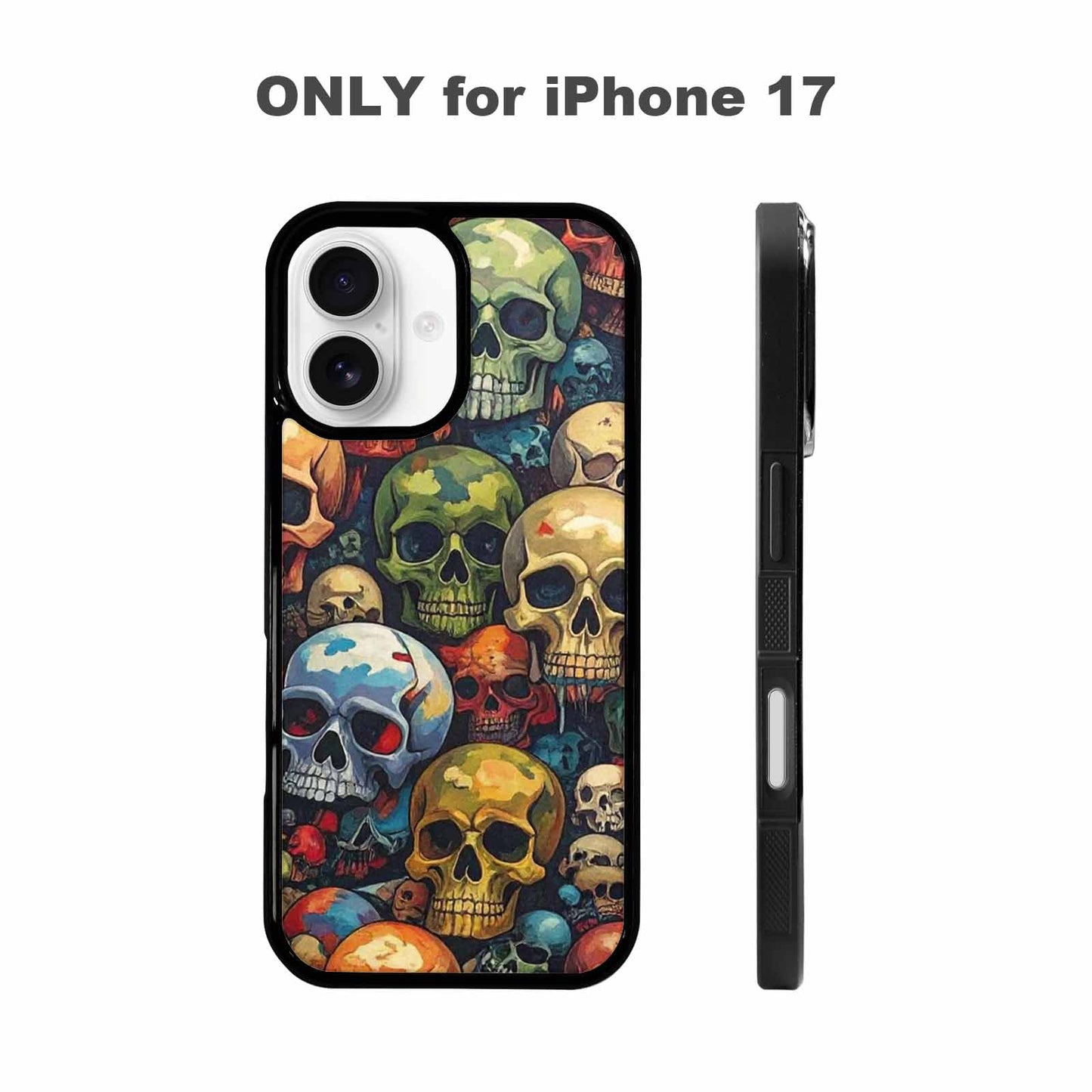 iPhone 17 Case — Skulls Pattern Hundreds Of Gothic Skulls, Customized Protective Case