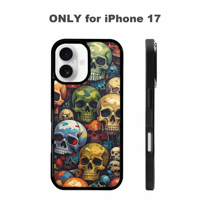 iPhone 17 Case — Skulls Pattern Hundreds Of Gothic Skulls, Customized Protective Case