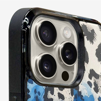 iPhone 15 Pro Max Case — Animal Print Black Blue Ink Animal, Custom Designed Case Cover