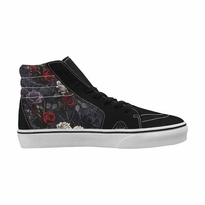 WOMEN'S Black Gothic Rose High Top Canvas Dreamcore Shoes