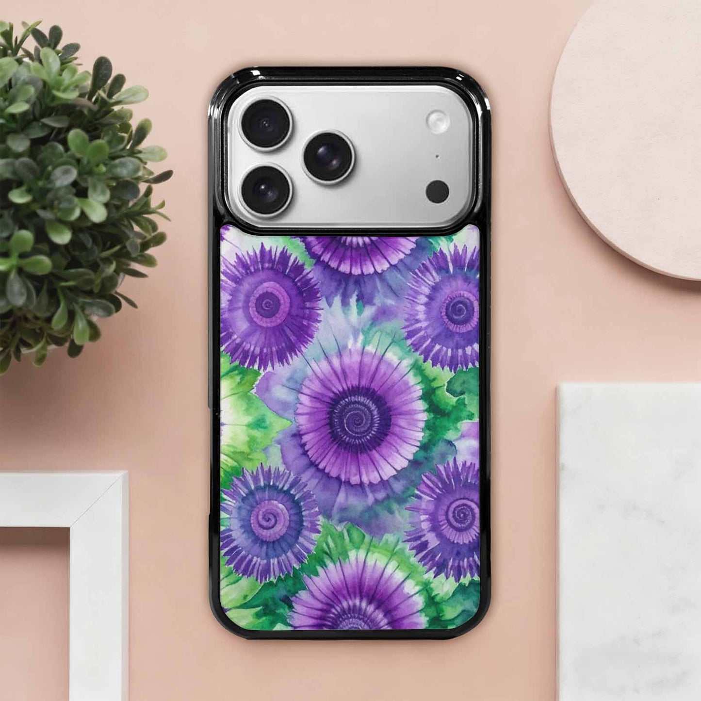 iPhone 17 Pro Max Case — Tie Dye Purple Green Tie Dye, Custom Designed Case Cover