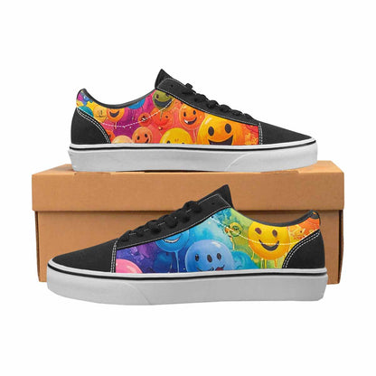 WOMEN'S Smiley Facessmiley Faces  Lace-Up Canvas Wallpaper Art Custom Sneakers