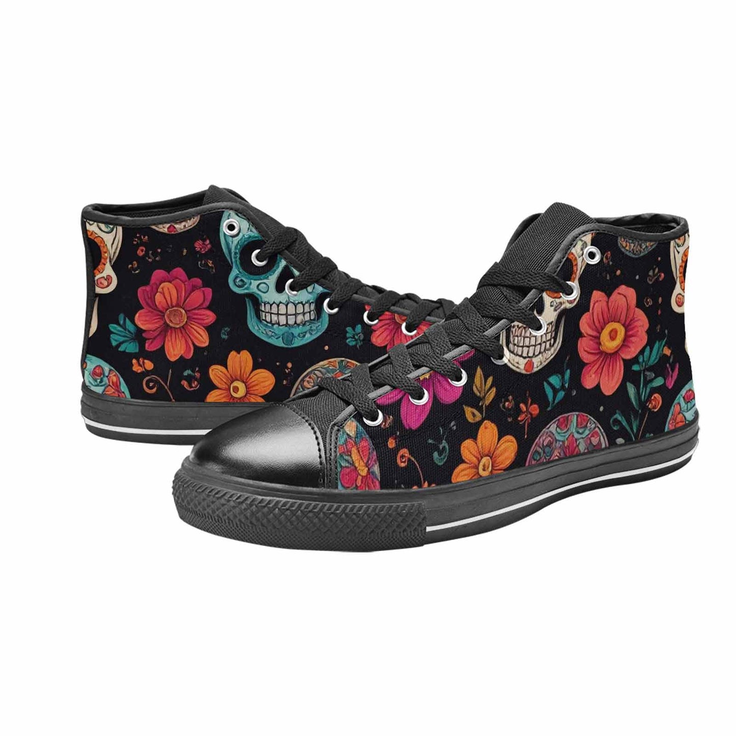 MEN'S Dia De Los Muertos Sugar Skull High Top Canvas Y2K Sneakers