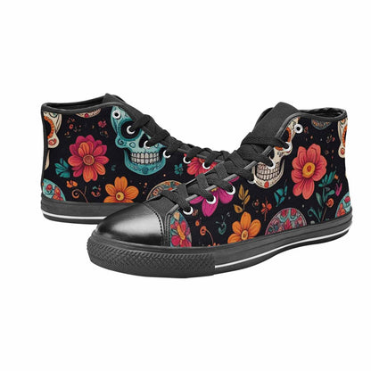 MEN'S Dia De Los Muertos Sugar Skull High Top Canvas Y2K Sneakers