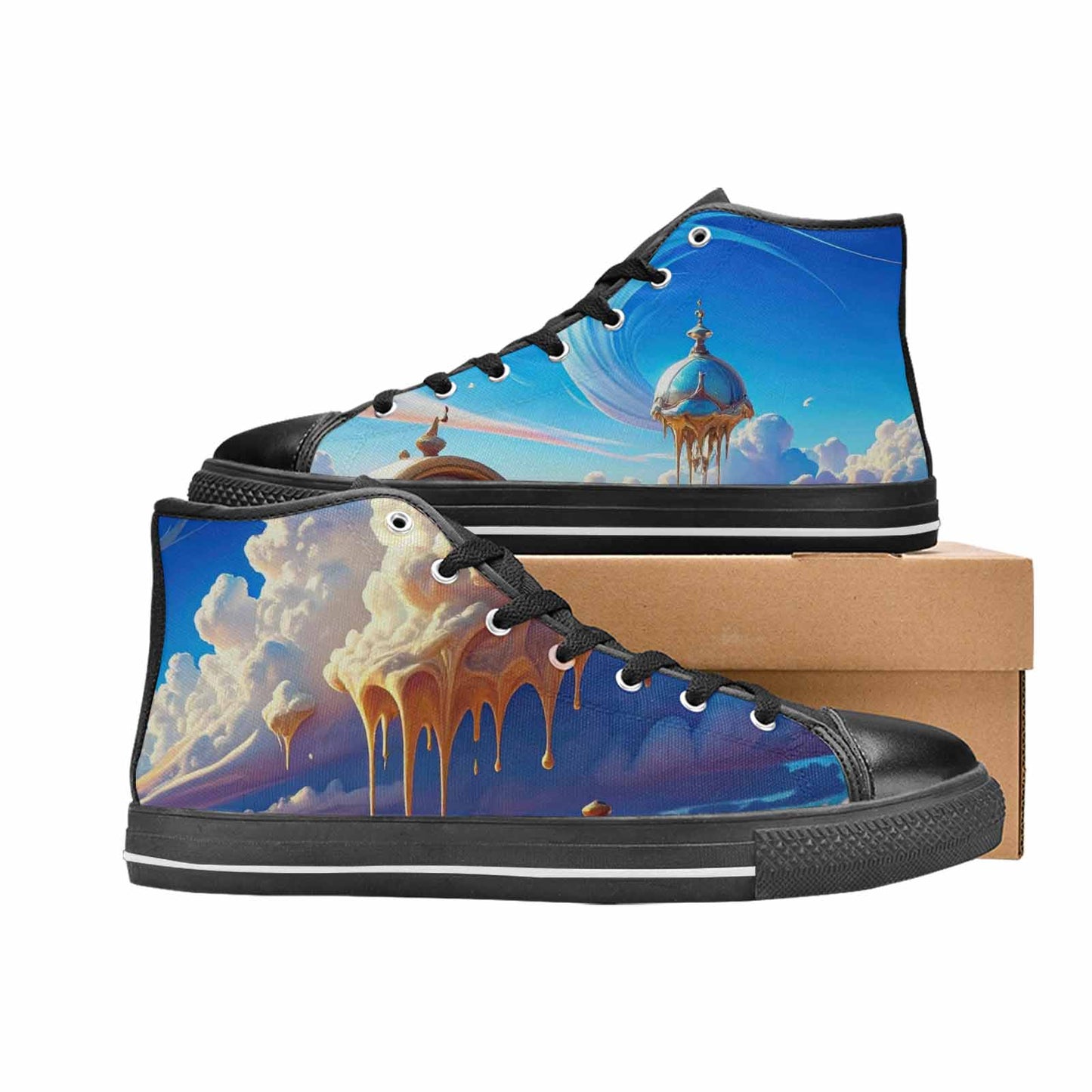 MEN'S Surrealist Desert Dreamscape High Top Canvas Y2K Custom Shoes