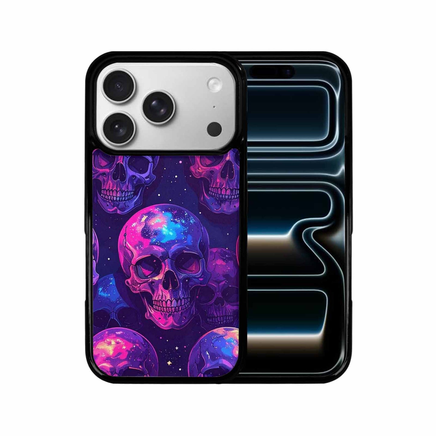 iPhone 17 Pro Case — Galaxy Skulls Art Seamless Tons Gothic, Customized Protective Case