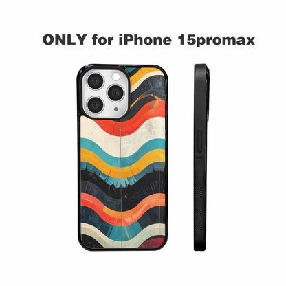 iPhone 15 Pro Max Case — Retro Wave Scallop Stripe Small Wavy, Custom Printed Phone Case