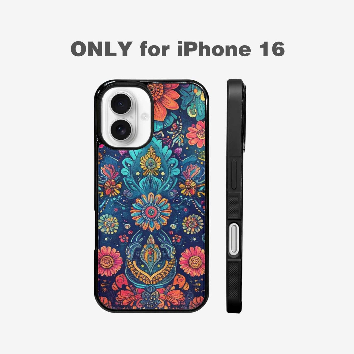 iPhone 16 Case — Paisley Mandala, Custom Printed Phone Case