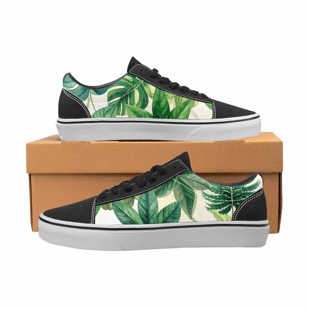 WOMEN'S Seven-Point Palmate Leaf Canvas Lace-Up Neon Fantasy Sneakers