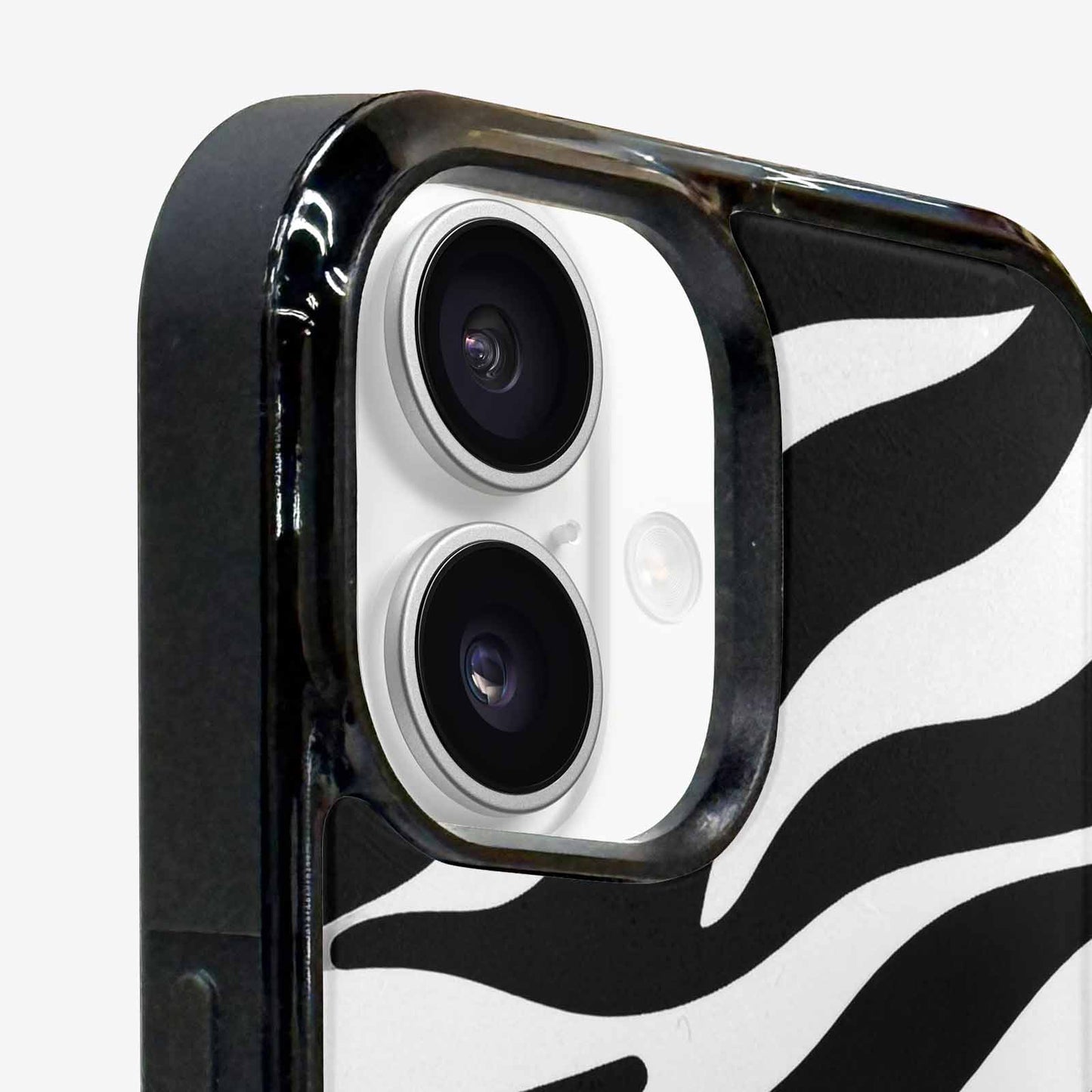 iPhone 16 Case — Zebra Print Black White Custom, Original Design Phone Case