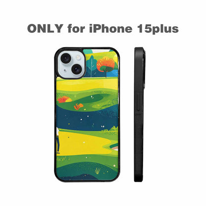 iPhone 15 Plus Case — Golf Cartoon Art Pattern, Custom Made Phone Cover