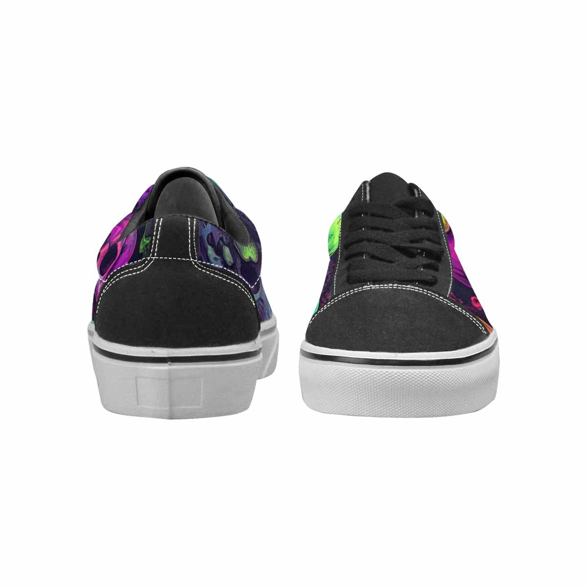 WOMEN'S Skulls - Neon Canvas Lace-Up Vibrant Chaos Shoes