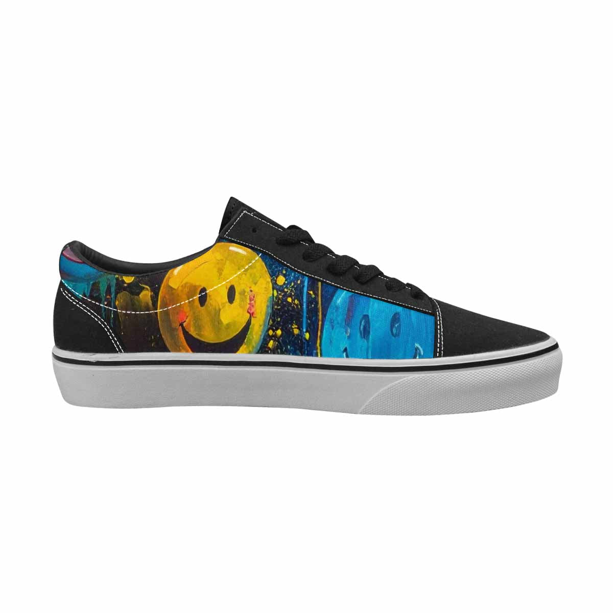 WOMEN'S Smiley Faces × Glow Lace-Up Canvas Vivid Sneakers