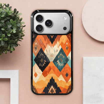iPhone 17 Pro Max Case — Small Southwestern Geometric Diamond Original Art, Personalized Phone Case